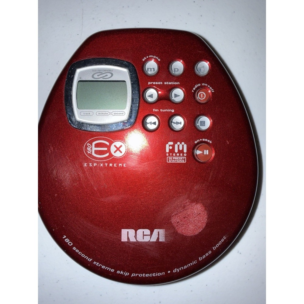 RCA 180 Xtreme CD Player Portable Digital Tuner Radio RP2472- TESTED *No Cords*